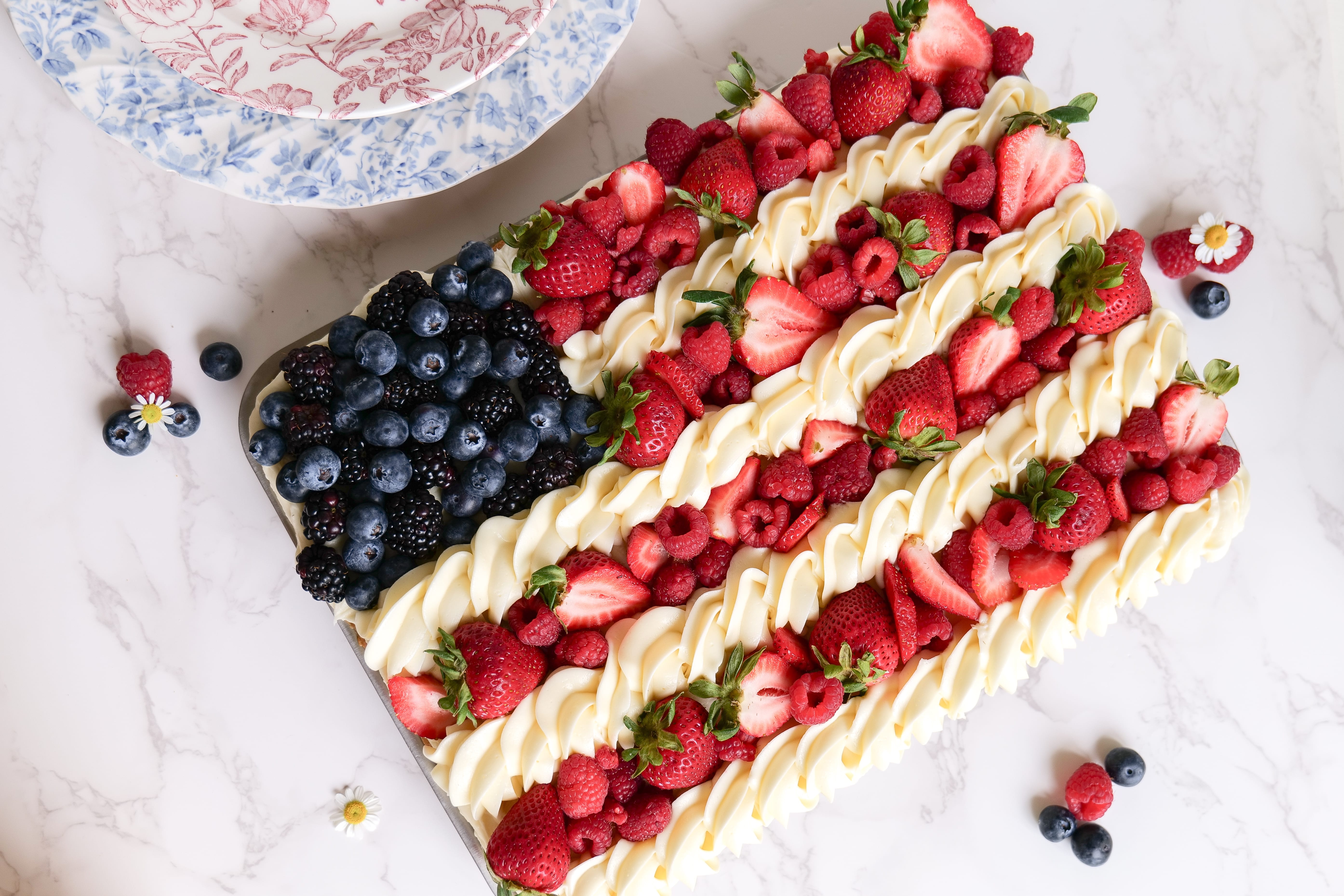 4th Of July Sugar Cookie Flag Fruit Pizza 