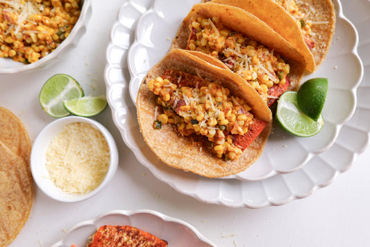 Salmon Tacos with Elote Salsa