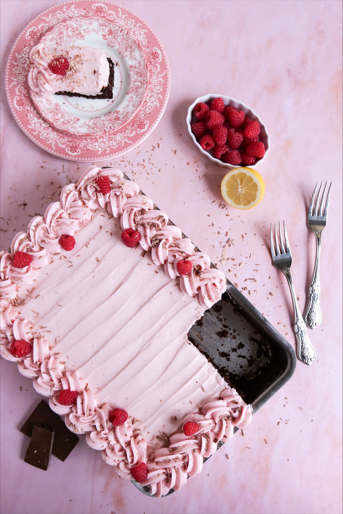 Espresso Chocolate Cake with Heavenly Raspberry Cream Cheese Frosting