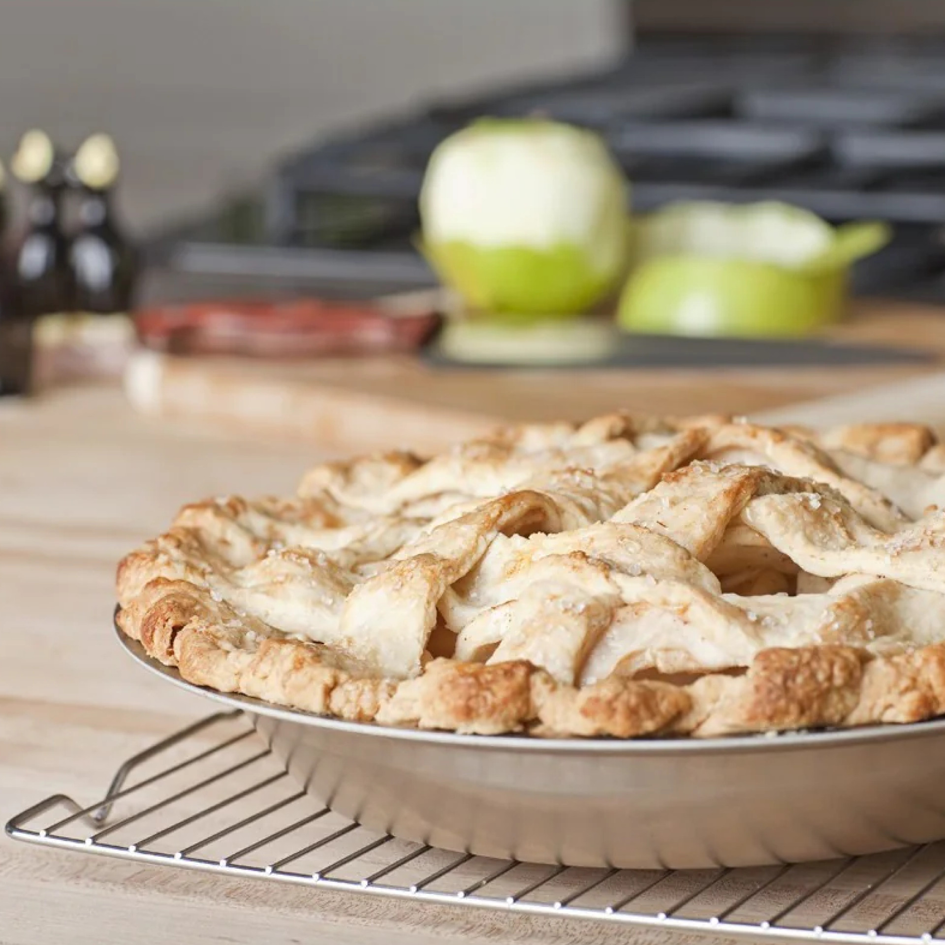 Apple Pie in a Stainless Steel Pan