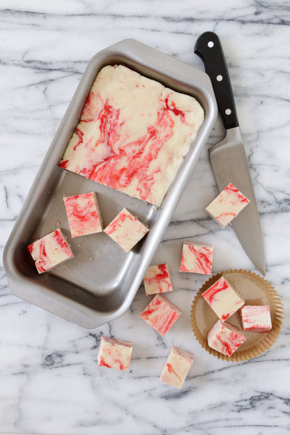 Desert in stainless steel bread pan