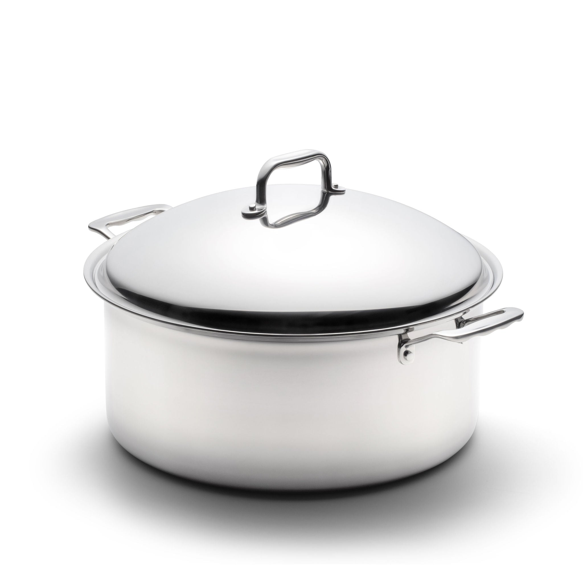 12 Qt Stock Pot: Heavy-Duty, Stainless Steel, w/ Cover